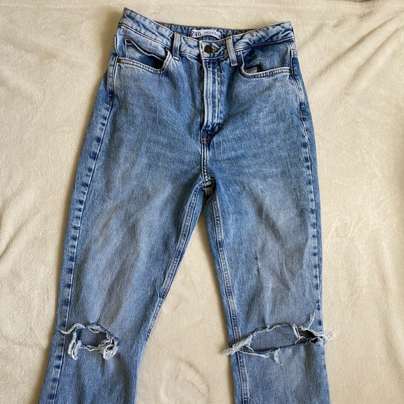 Zara Slim Flare Split Leg Jeans - Picture 2 of 5